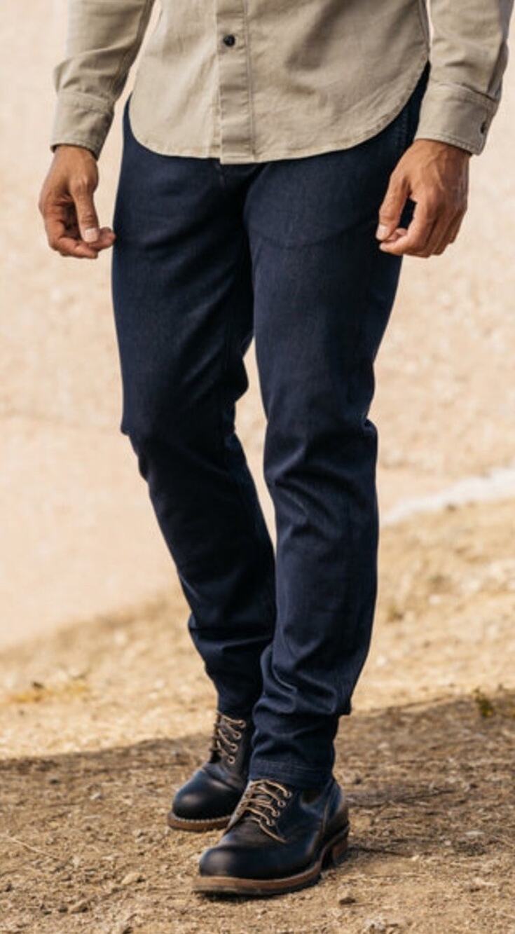 Hiroshi Kato Axe Denit Chinos in Dark Blue 31 X 28